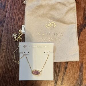Kendra Scott Gold Necklace with Pink Stone